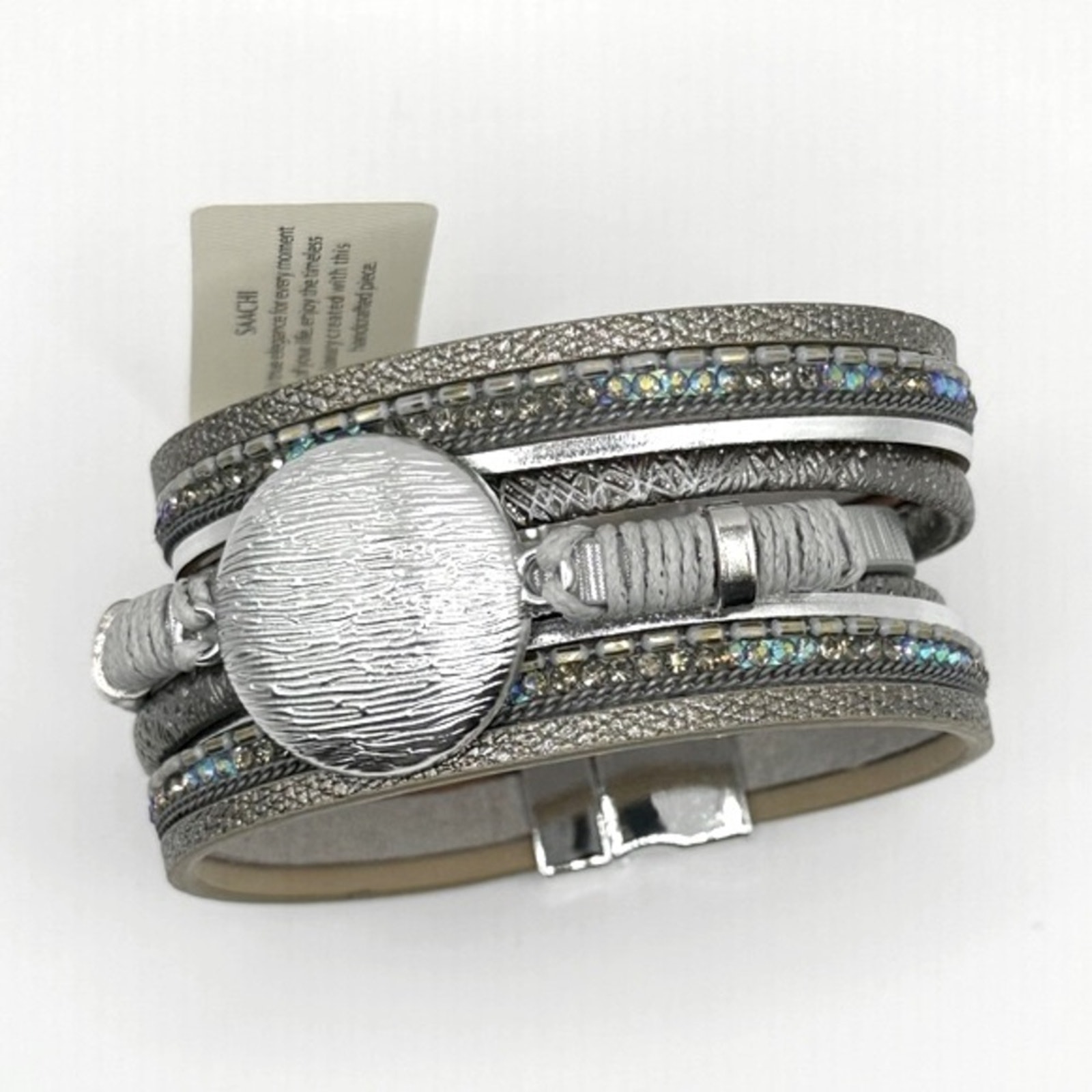 Nwt Saachi Magnetic Bracelet Silver Grey Boho Bohemian Costume Jewelry New Nwt 40$